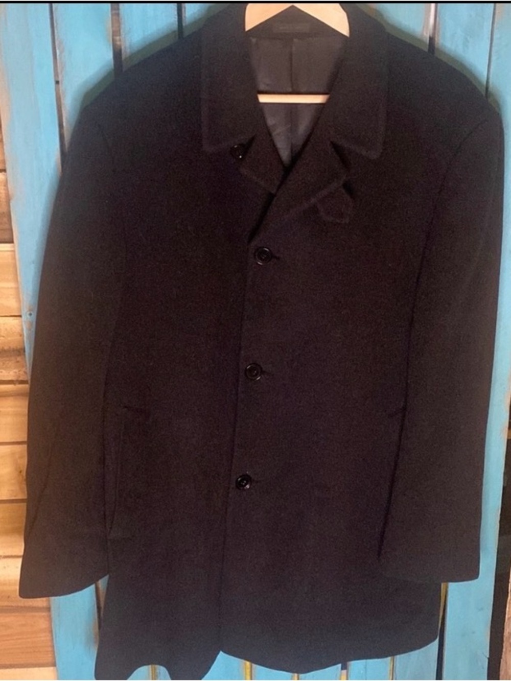 Calvin Klein wool blend trench coat size 44R single breasted wool nylon cashmere